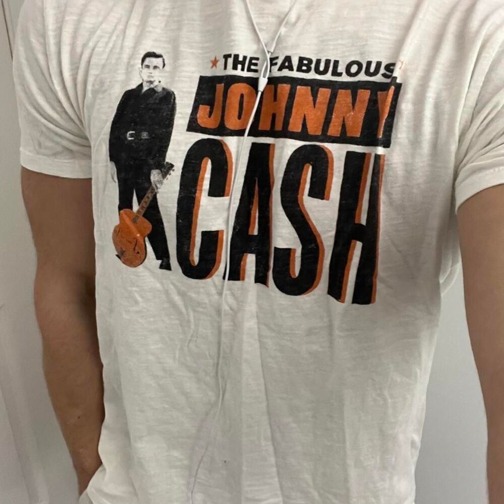 Vintage-american Men's White and Cream T-shirt